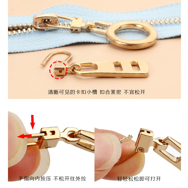 Hot Sale#Universal Detachable Zipper Pull Fashion Versatile Metal Zipper Head for Clothes Bags Down 