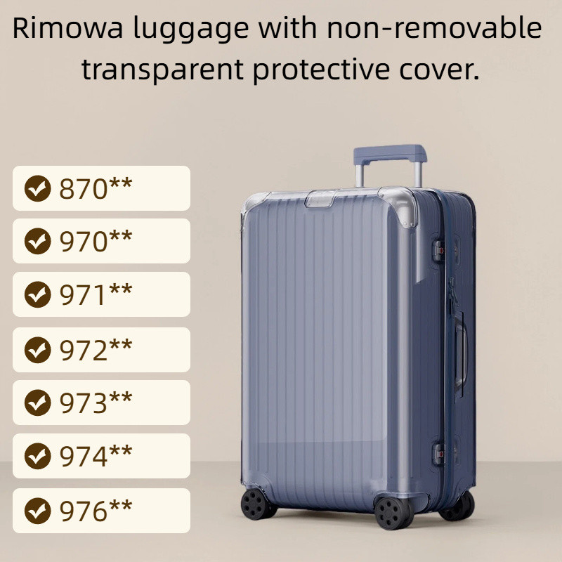 970 971 972 Rimowa ฝาครอบป้องกันกระเป๋าเดินทาง Rimowwa ฝาครอบป้องกันเคสใสฝาครอบที่ถอดออกได้ป้องกันฝุ่น Scratch-Resistant สวมใส่
