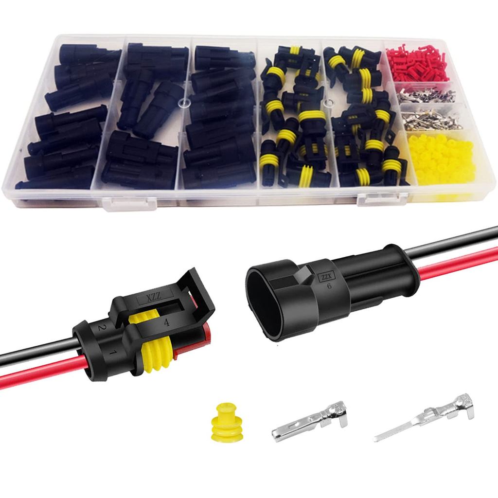 20 Kits 2 Pin Connector Automotive Electrical Connectors 2 Wire Connectors Waterproof Connector Quic