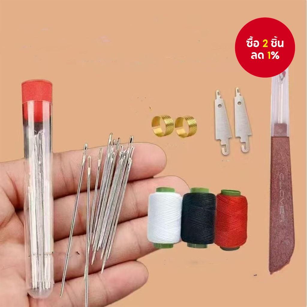 ชุดเย็บผ้าในครัวเรือน-ชุดเครื่องมือเย็บผ้าเข็มเหล็กขนาดใหญ่ (34 ชิ้น) อุปกรณ์เย็บผ้าที่ครอบคลุม