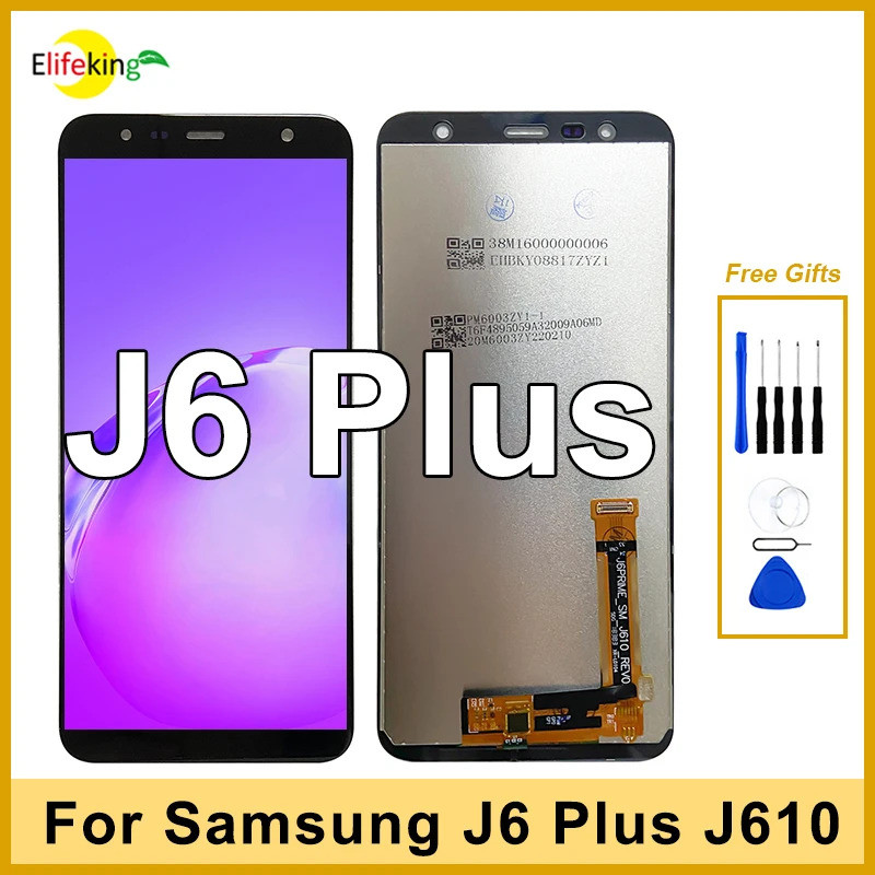 6.0 LCD สําหรับ Galaxy J6 Plus J610 จอแสดงผลหน้าจอสัมผัส SM-J610F SM-J610G เปลี่ยน Digitizer Assembl