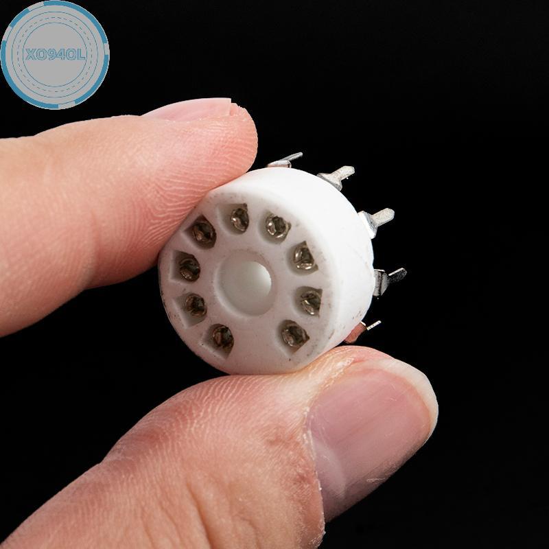 Xo94ol 5 ชิ้นเซรามิค 9pin B9A PCB Mount Tube Socket 12AX7 12AT7 Hifi Audio Vintage AMP TH