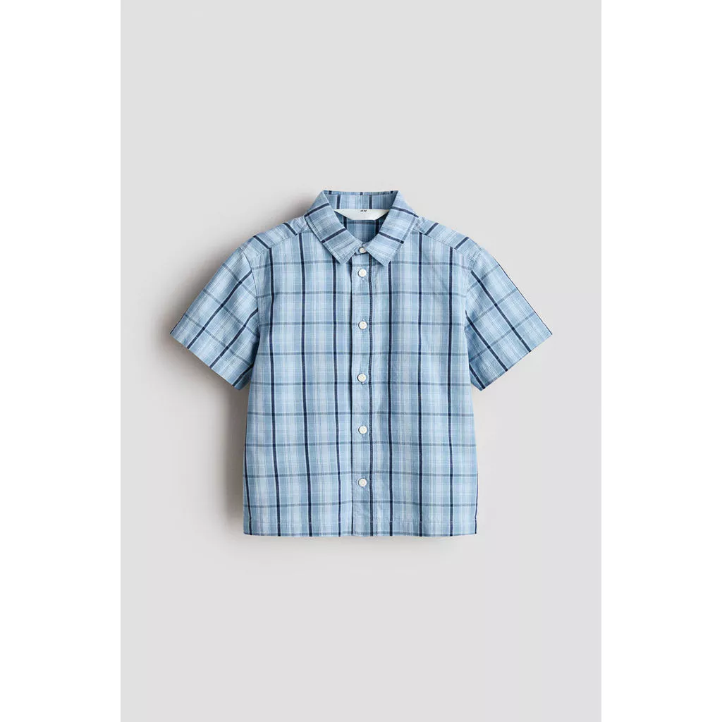 H&M(เอชแอนด์เอ็ม) เสื้อเชิ้ตแขนสั้นผ้าฝ้าย Boys Short-sleeved cotton shirt 1317528_1
