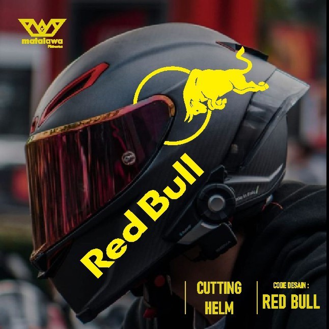 RED BULL HELMET CUTTING STICKER FULLFACE STICKER FULL SET CUTTING สไตล์ดีไซน์