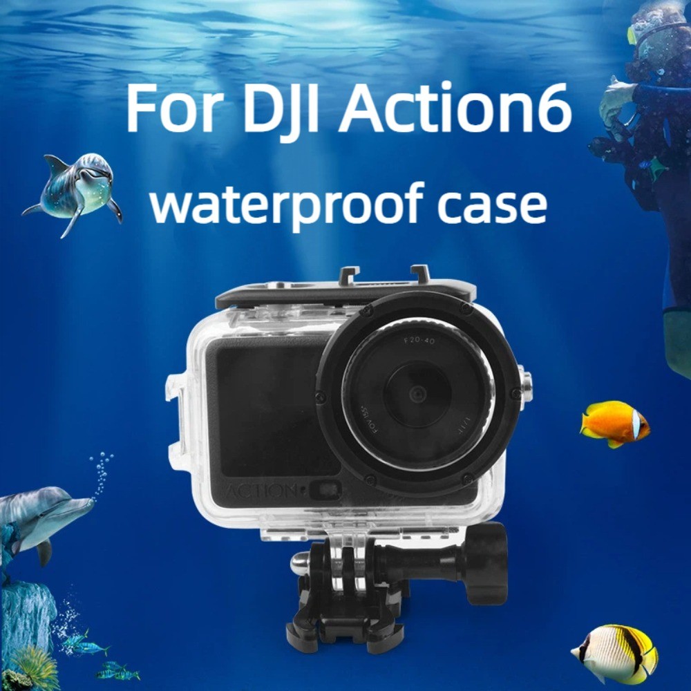 สําหรับเคสกันน้ํา DJI Osmo Action6, เคสป้องกันดําน้ํา, เคสดําน้ําบูตเย็นคู่กันน้ําแบบใสและโปร่งใส 60 ม., อุปกรณ์เสริมกล้องกีฬา Action6
