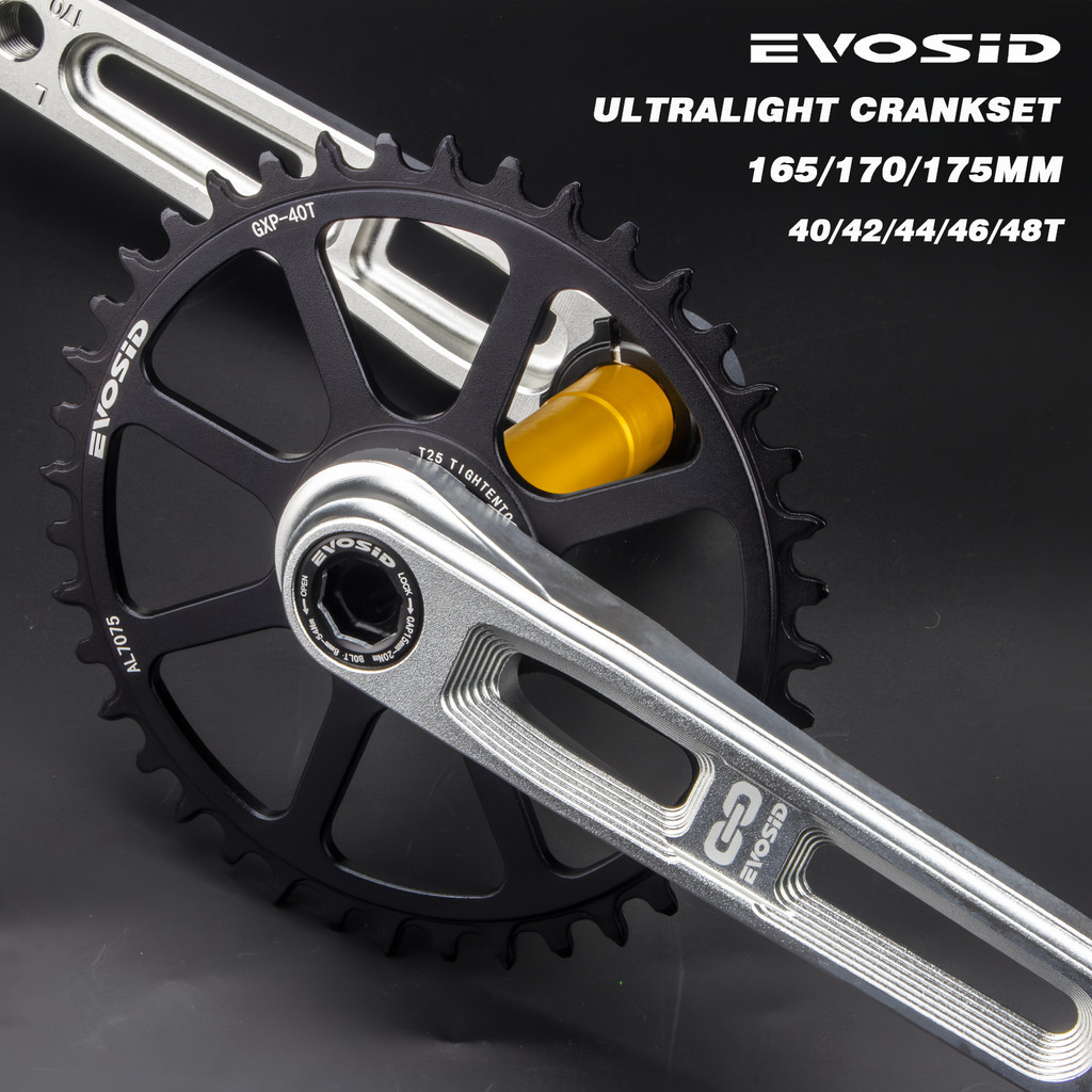 EVOSID ชุดข้อเหวี่ยงจักรยานเสือหมอบ อลูมิเนียมอัลLOYD Hollow อายุการใช้งานนาน สําหรับจักรยาน 8-12 ความเร็ว