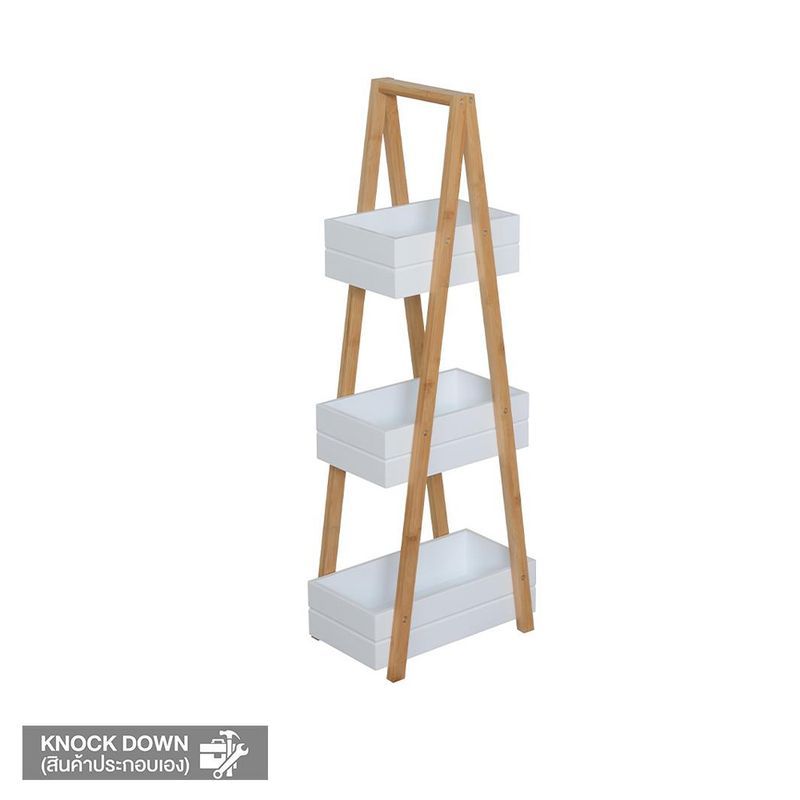 MOOVE ชั้นวางของ 3 ชั้น 18X30X80 สีขาว / ไม้