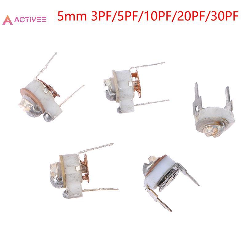 <Activee> 5PCS 5MMเซรามิคTrimmer CapacitปรับCapacitor TrimmerตัวแปรเซรามิคCapacitor 3PF 5PF 10PF 20P