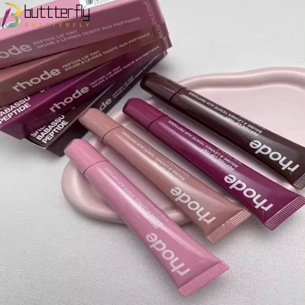 BUTTTERFLY ลิปสติก, Rhode Shiny Lip Gloss, Hydrating Moisturizing Liquid Lip Makeup