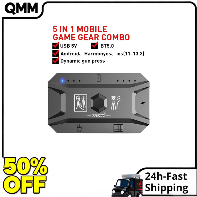 M1 Pro Gaming Keyboard Mouse Controller - BT V5.0 ตัวแปลงเกมมือถือที่ตั้งโปรแกรมได้สําหรับระบบ IOS แ