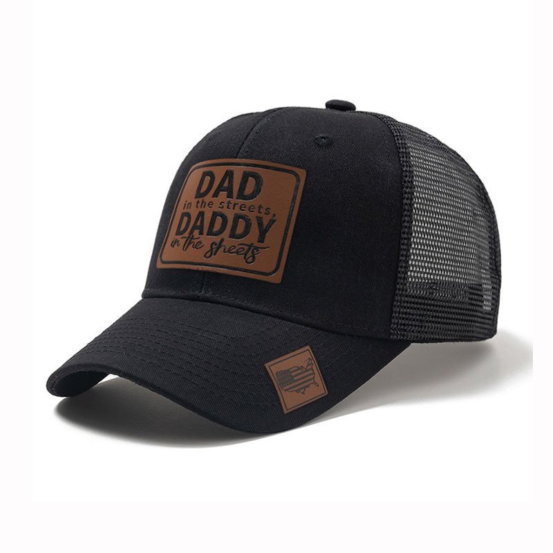 DAD DADDY โลโก้ตาข่ายระบายอากาศสบายๆหมวกปีกโค้งฤดูใบไม้ผลิฤดูร้อนกลางแจ้งม่านบังแดดเบสบอลหมวกกันแดด