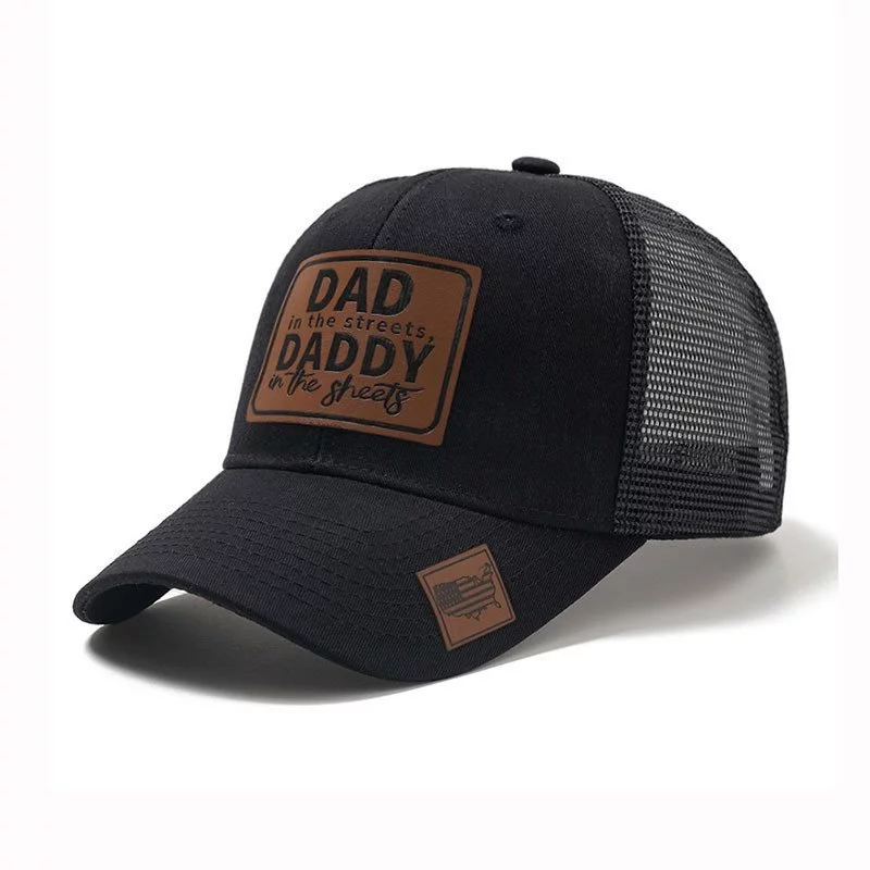 DAD DADDY โลโก้ตาข่ายระบายอากาศสบายๆหมวกปีกโค้งฤดูใบไม้ผลิฤดูร้อนกลางแจ้งม่านบังแดดเบสบอลหมวกกันแดด
