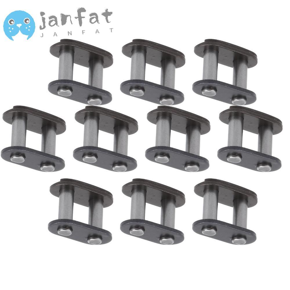 JANFAT 10 ชิ้น Master Connecting Link, เหล็กน้ําหนักเบา T8F Chain Master Link, ทนทานสีเทาโซ่ ATV รถจ