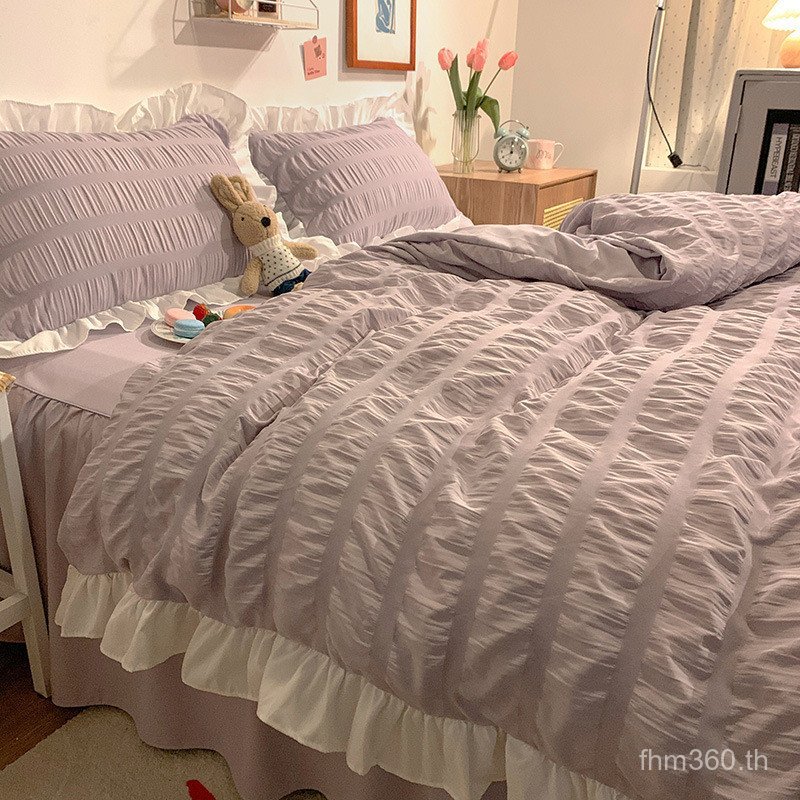 ผ้าปูที่นอน 1.8 Pure Color Influencer Dress Factory Store One Piece Hair Washing Quilt Cover 1.5 สีม