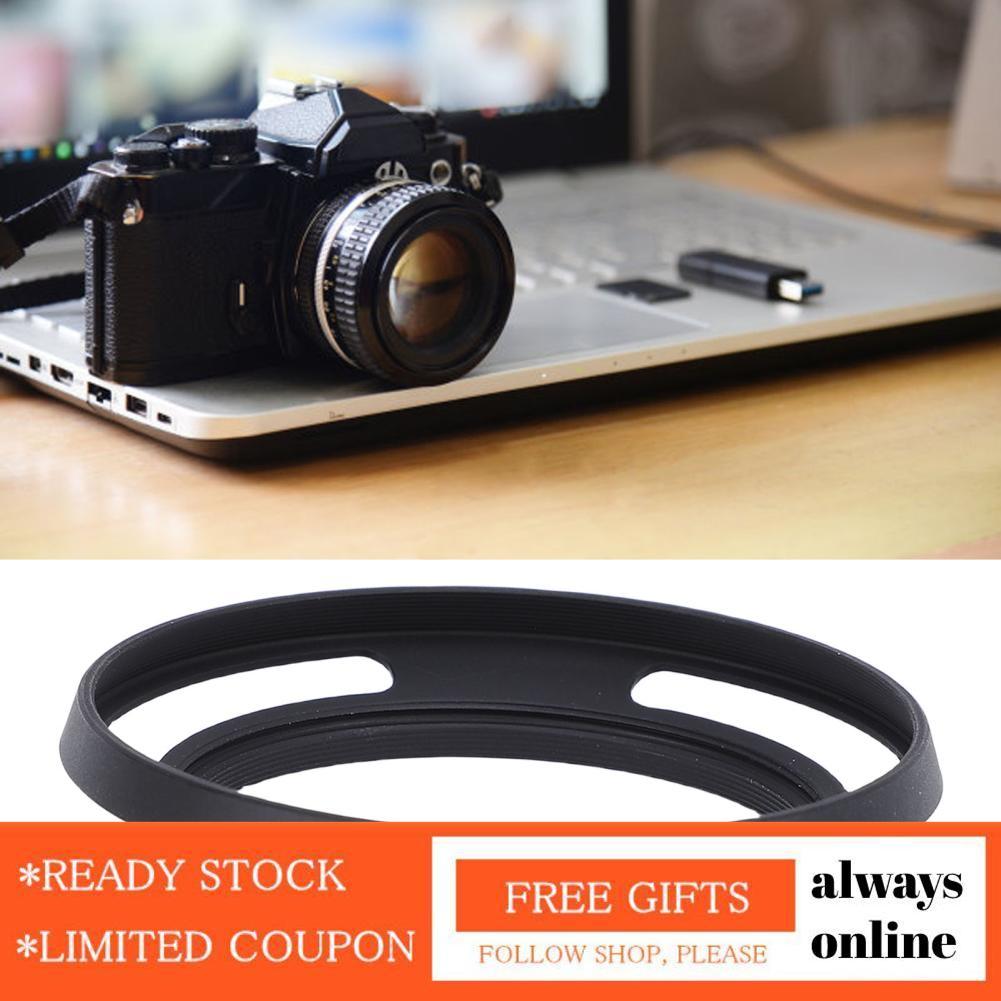 Alwaysonline Alwaysonline Gugxiom 52 มม.เลนส์พอดีสำหรับ FUJIFILM XC 15-45 มม.โลหะโค้ง Vented บังแดด 