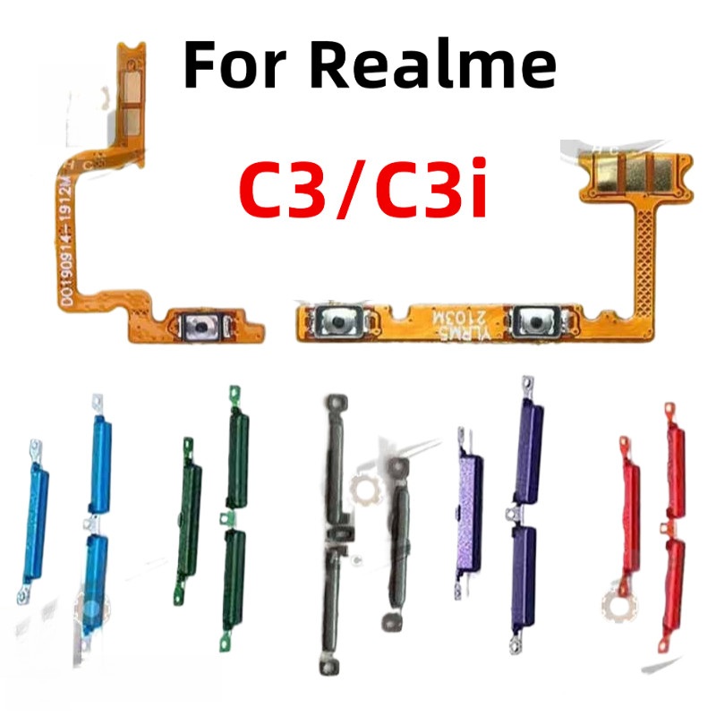 สําหรับ OPPO Realme C3 C3I ระดับเสียงด้านข้างปุ่ม Flex Cable Keys ปุ่มปิดระดับเสียงขึ้นและลงปุ่มด้าน