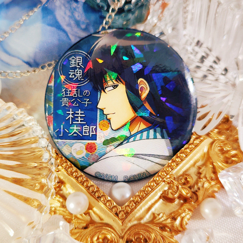 Gintama Bar Haw Merchandise Badge Katsura Kotaro Sakata Gintoki Tokube Shigaro อะนิเมะเข็มกลัด Tinpl