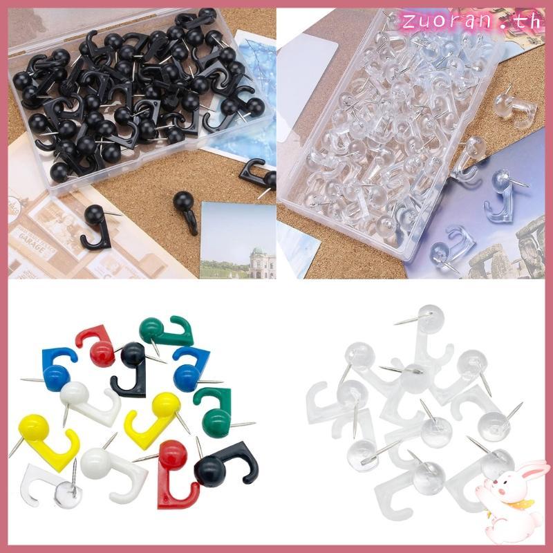 ZUO 30 50 ชิ้น Push Pin Picture Hooks Bulletin Board Hooks สําหรับ Bulletin Board