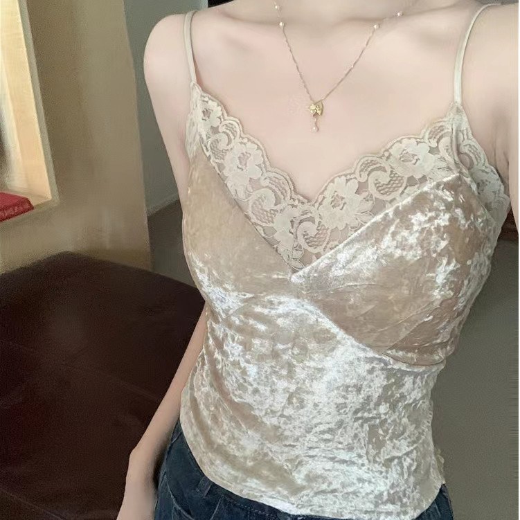 Paula พร้อมส่ง🌴ชุดกล้ามสตรีลูกไม้กำมะหยี่2026🌴ฟองน้ำเสริมหน้าอกเซ็กซี่ แบร็ตเล็ตหรูสไตล์ฝรั่งเศส งานเลี้ยงคริสต์มาส - รูปที่ 6