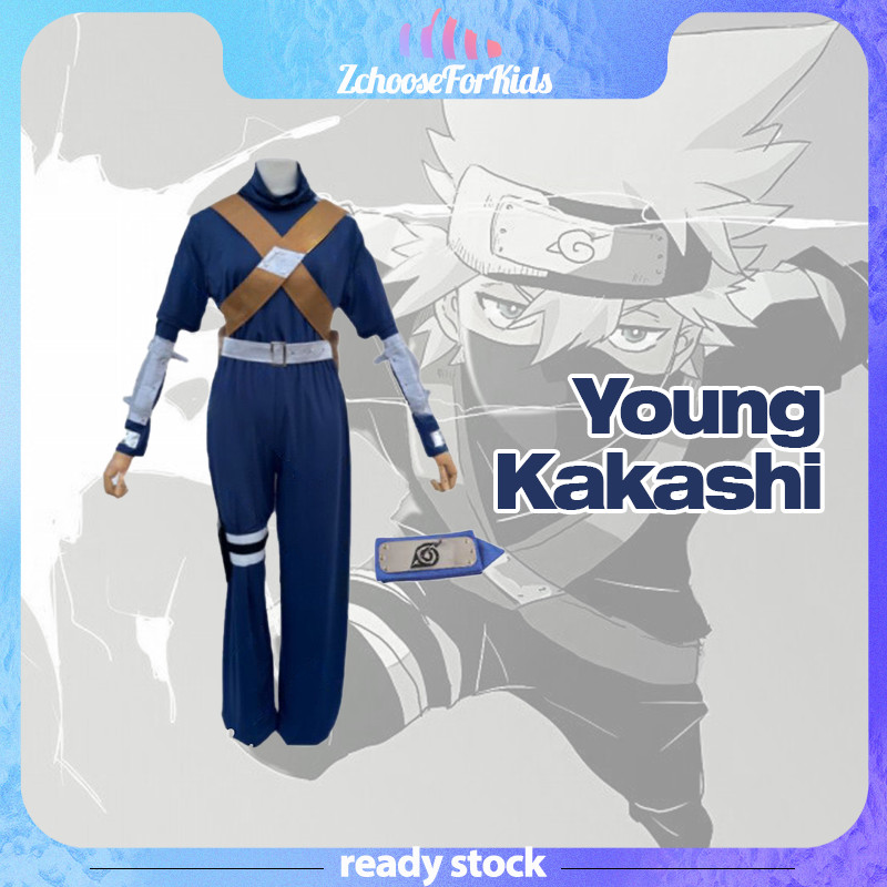 🥷🇹🇭[พร้อมส่ง]🇹🇭 ชุดคอสเพลย์ Naruto Kakashi Hatake เวอร์ชันวัยเด็ก ชุดอนิเมะ C-Cosplay เซตครบ