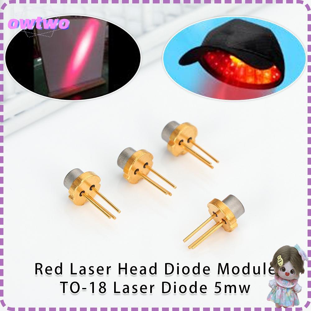 OWTWO 1/2/5/10 ชิ้นหัวเลเซอร์สีแดง 5MW 650nm 2.2V การเผาไหม้กําลังสูงอินฟราเรด
