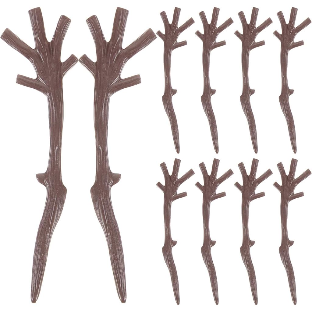 Hemoton 100 ชิ้นพลาสติก Mini Antler สาขาต้นไม้ประดิษฐ์ Twig DIY Craft ตกแต่งสาขาแห้ง Snowman มือสาขา