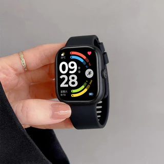 สายรัดซิลิโคนกรณีแก้วนิรภัย for Redmi Watch 6 5 4 ป้องกันหน้าจอ กันชน แถบยางกีฬานุ่ม อุปกรณ์ครอบคลุมแข็ง