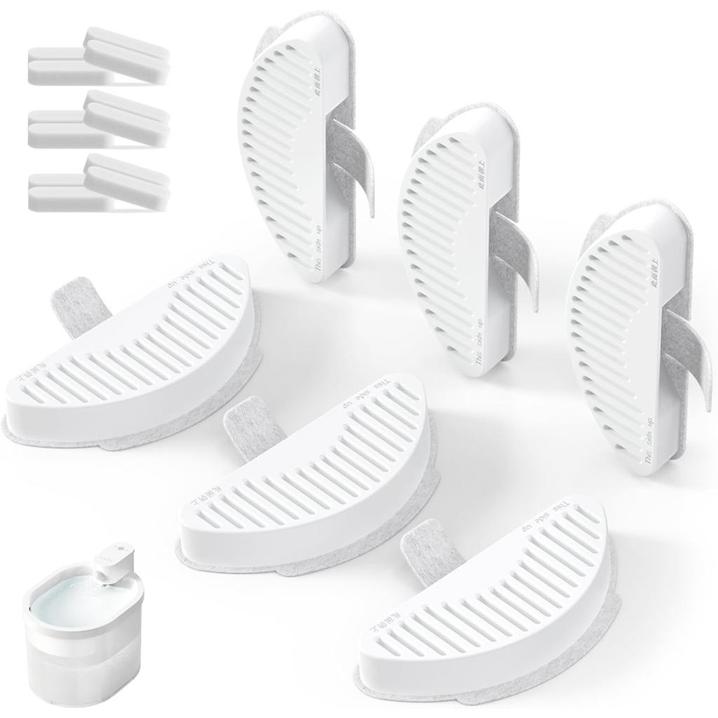 Uahpet Official Water Fountain Filters อัพเกรด 6 ตัวกรอง & 12 ฟองน้ําสําหรับ 67oz/2L น้ําพุสัตว์เลี้