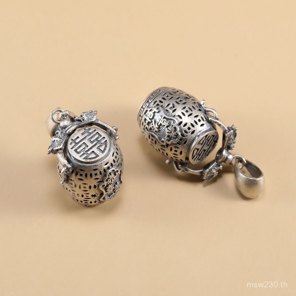 สร้อยคอจี้เชือกถักแบบ Gong Xi Fa Cai จากเงินสเตอร์ลิงคุณภาพสูง เครื่องประดับสำหรับเทศกาลแห่งความโชคด