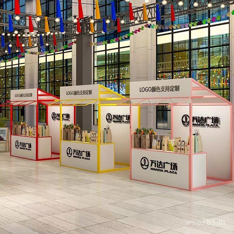 Stall Rack Gourmet Exhibition Hall เต็นท์ Gourmet ชั้นวางจอแสดงผล Golden Street Snack Stall ขนาดเล็ก