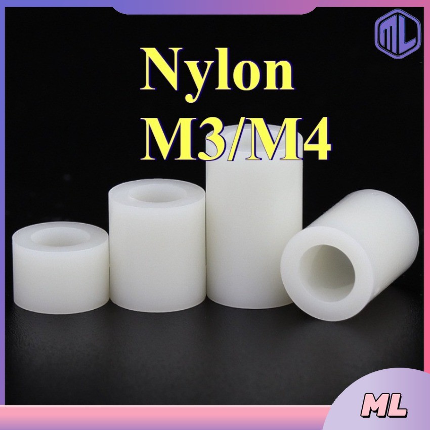 คอลัมน์แยก ABS สีขาว, คอลัมน์แยกฉนวน, คอลัมน์แผ่นพลาสติก 3mm4mm ผ่านคอลัมน์ปลอกไนลอน [ML-MB]