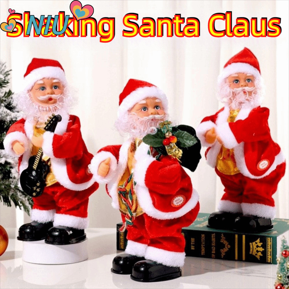 ตุ๊กตาซานต้าเล่นดนตรี ซานต้าเต้น มีเพลง ตุ๊กตาซานตาคลอส Santa Claus Dancing ของขวัญ ตกแต่งคริสมาสต์ จับฉลากปีใหม่