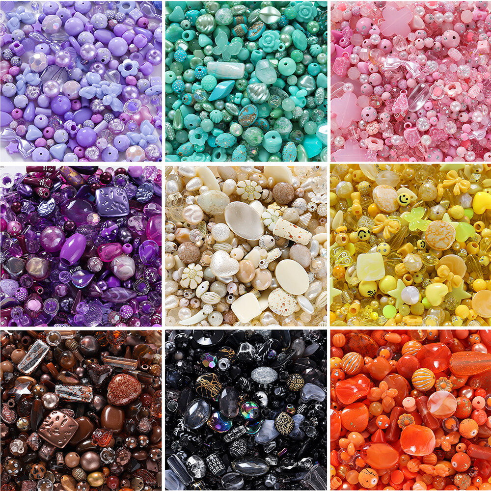 [20g] ลูกปัดอะคริลิคผสม คละแบบ โทนสีสวย DIY สำหรับทำกำไล สร้อยคอ งานฝีมือต่างๆ
