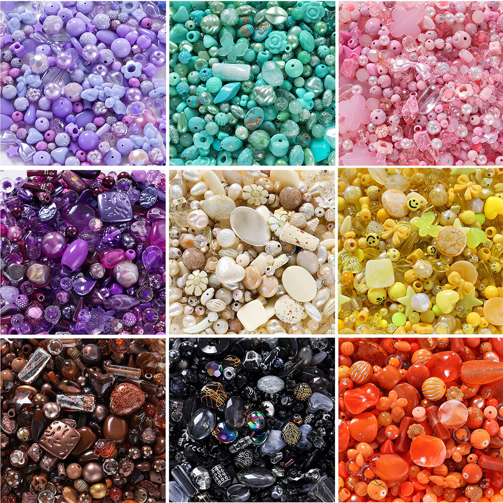 [20g] ลูกปัดอะคริลิคผสม คละแบบ โทนสีสวย DIY สำหรับทำกำไล สร้อยคอ งานฝีมือต่างๆ