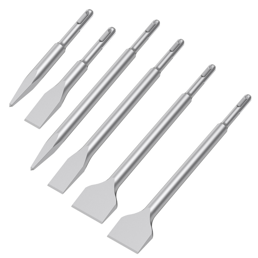 6 ชิ้น SDS Plus Chisel ที่มีประสิทธิภาพ SDS Plus สิ่วกระเบื้องสําหรับหินคอนกรีตและก่ออิฐ SHOPTKC2218