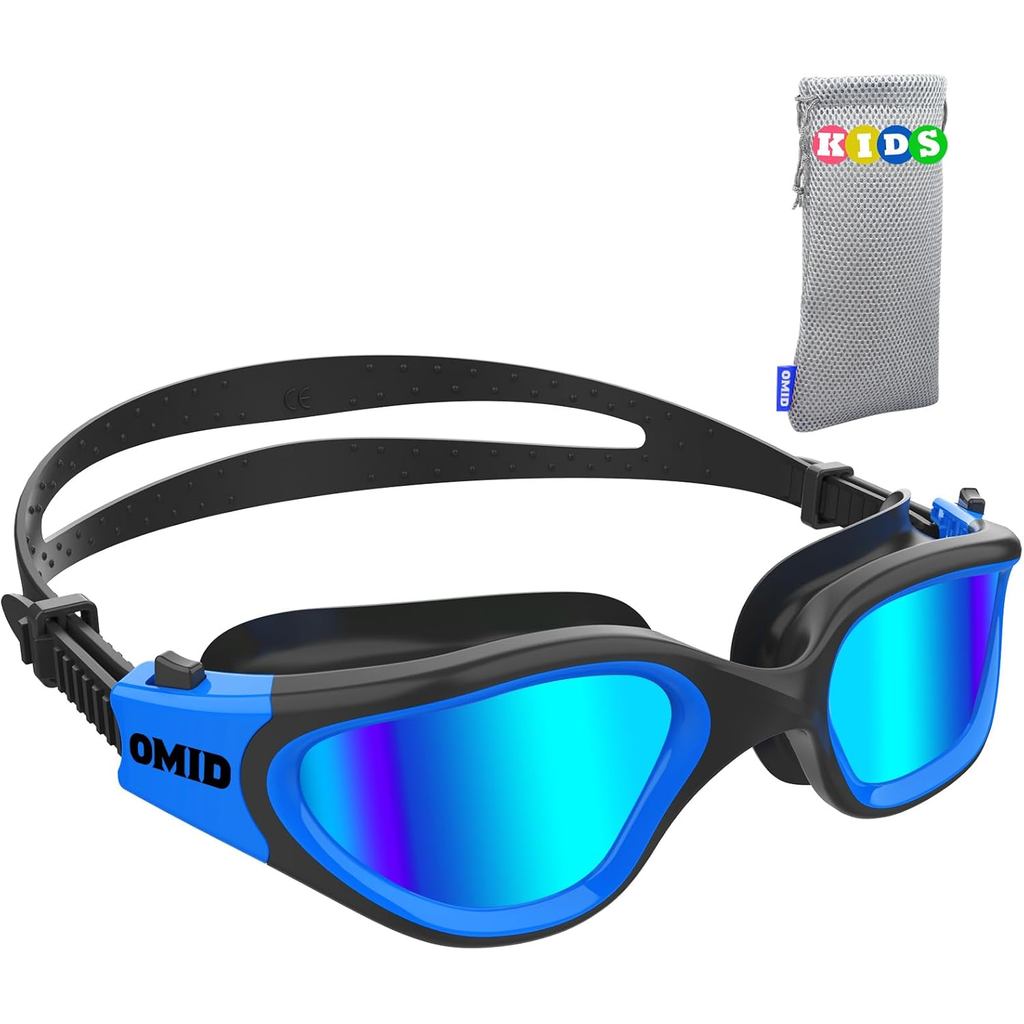 OMID Kids Swim Goggles, P2mini Polarized Swimming Goggles Comfortable for Age 6-14