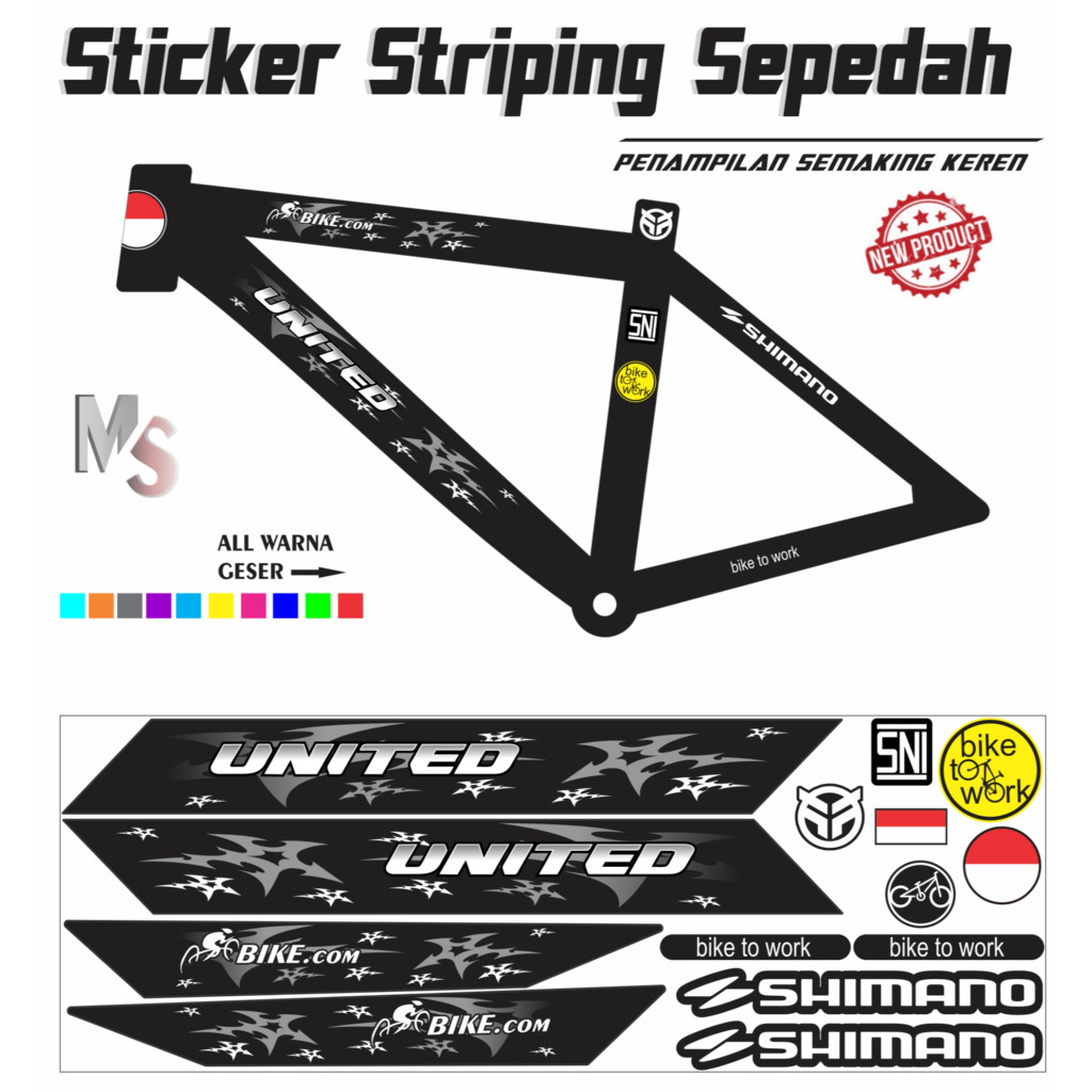 สติ๊กเกอร์ ALL BICYCLE VARIATION STRIPING MOTIF MS003 SPEED
