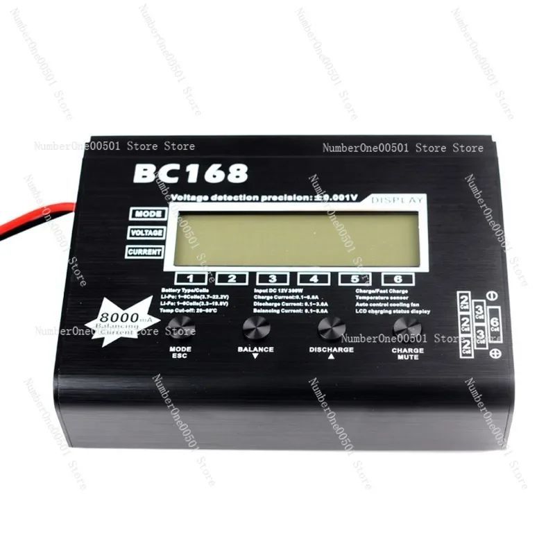 BC168 8A แบตเตอรี่ลิเธียมความเร็วสูง Balance Charger 1-6S แบตเตอรี่แรงดันสูงแบบชาร์จไฟได้พร้อม Disch
