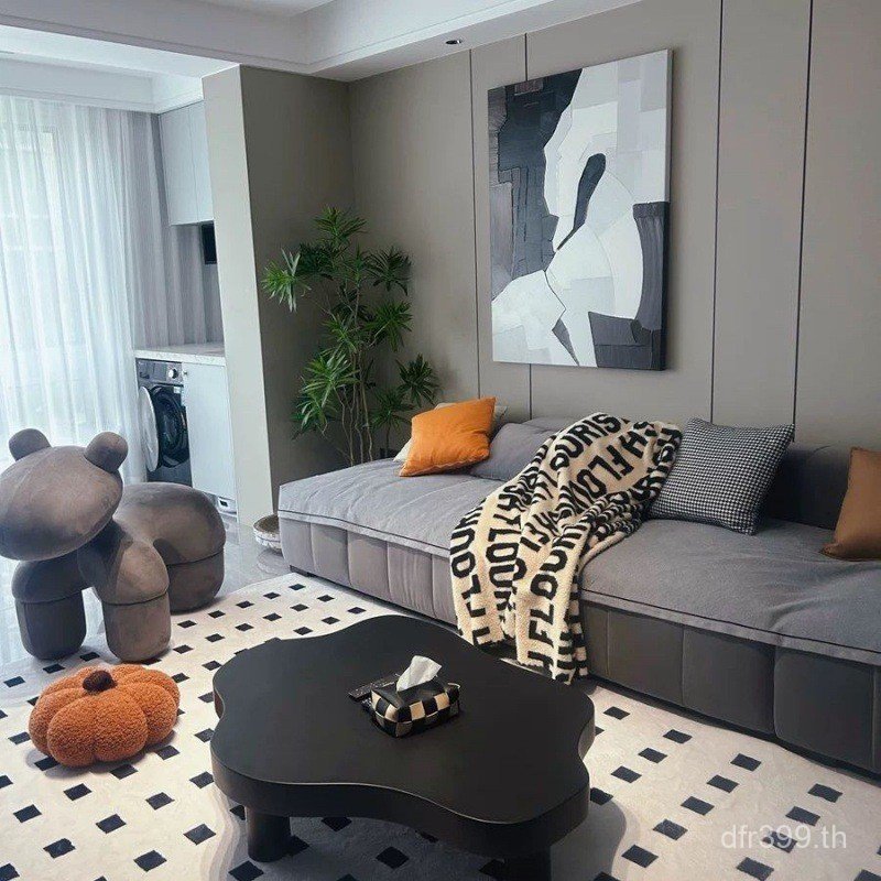 Nordic Cloud สไตล์ใหม่ตารางครีม Influencer ครัวเรือนพิเศษรูปโต๊ะกาแฟโต๊ะน้ําชาสไตล์โมเดิร์นห้องนั่งเ