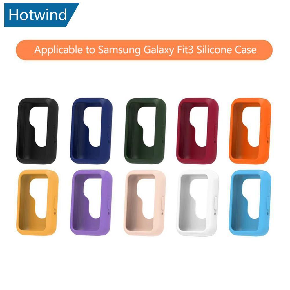 HW ซิลิโคนนุ่มนาฬิกาสําหรับ Samsung Galaxy Fit 3 สีลูกกวาดเต็มรูปแบบฝาครอบป้องกันสําหรับ Galaxy Watc