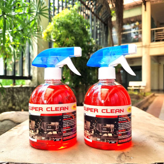 Combo 2 chai dung dịch tẩy rửa đầu bò, lốc xe máy không chạm SUPER CLEAN PRO 500ML có vòi xịt