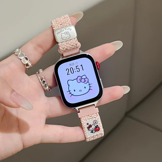 Slim น่ารัก KT พิมพ์สายถักไนลอนสําหรับ Xiaomi Redmi นาฬิกา 6 5 4 3 Active สมาร์ทวอท์ชผู้หญิงสายรัดข้อมือแม่เหล็กสําหรับ Redmi นาฬิกา 5 Lite