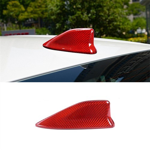 Bright Red Carbon Fiber Car Roof Shark Fin Antenna Decoartion For Camry 22 23
