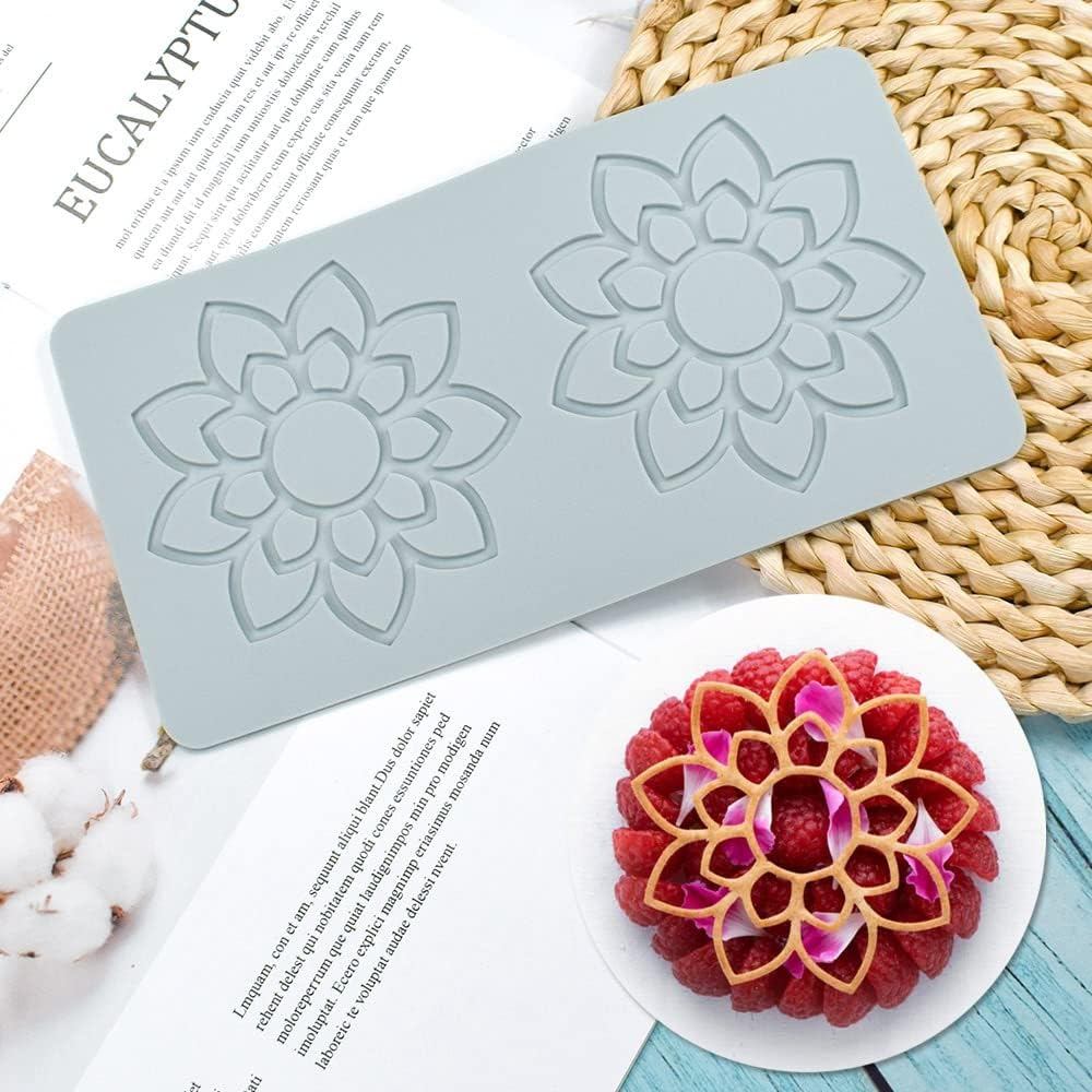 3D Hollow Leaf Fondant Lace Mold, Multi Leaves Flower Shapes Silicone Lace Mould for Cake Decorating