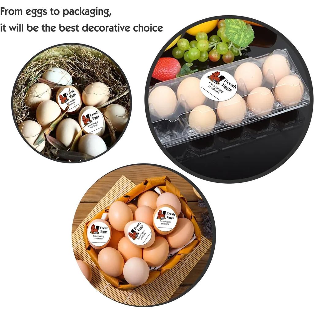 Farm Fresh Eggs Stickers 2 Inch Fresh Egg Carton Stickers from Happy Chickens Labels - Farm Chicken 