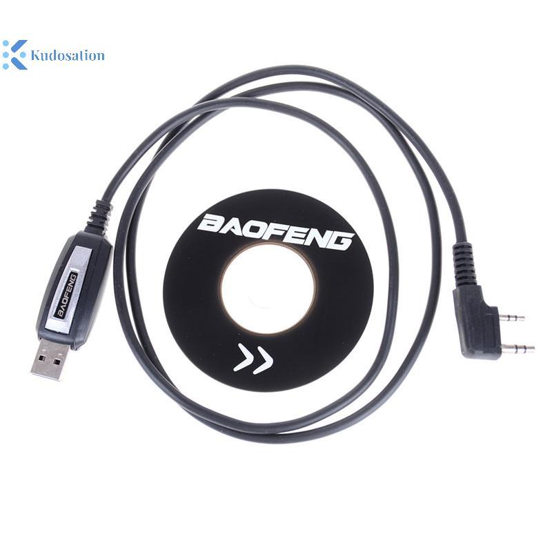 Kudosion 1 ชุด USB 2Pin โปรแกรมสายซอฟต์แวร์ CD สําหรับ Baofeng UV-5R BF-888S วิทยุ Nice