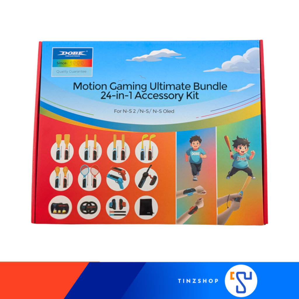 [Switch2] 24 in 1 DOBE TNS-5113 For Switch2 : ชุดอุปกรณ์เสริม 24 ชิ้น ใช้ใส่กับจอยคอน พร้อมกระเป๋า : Tinzshop