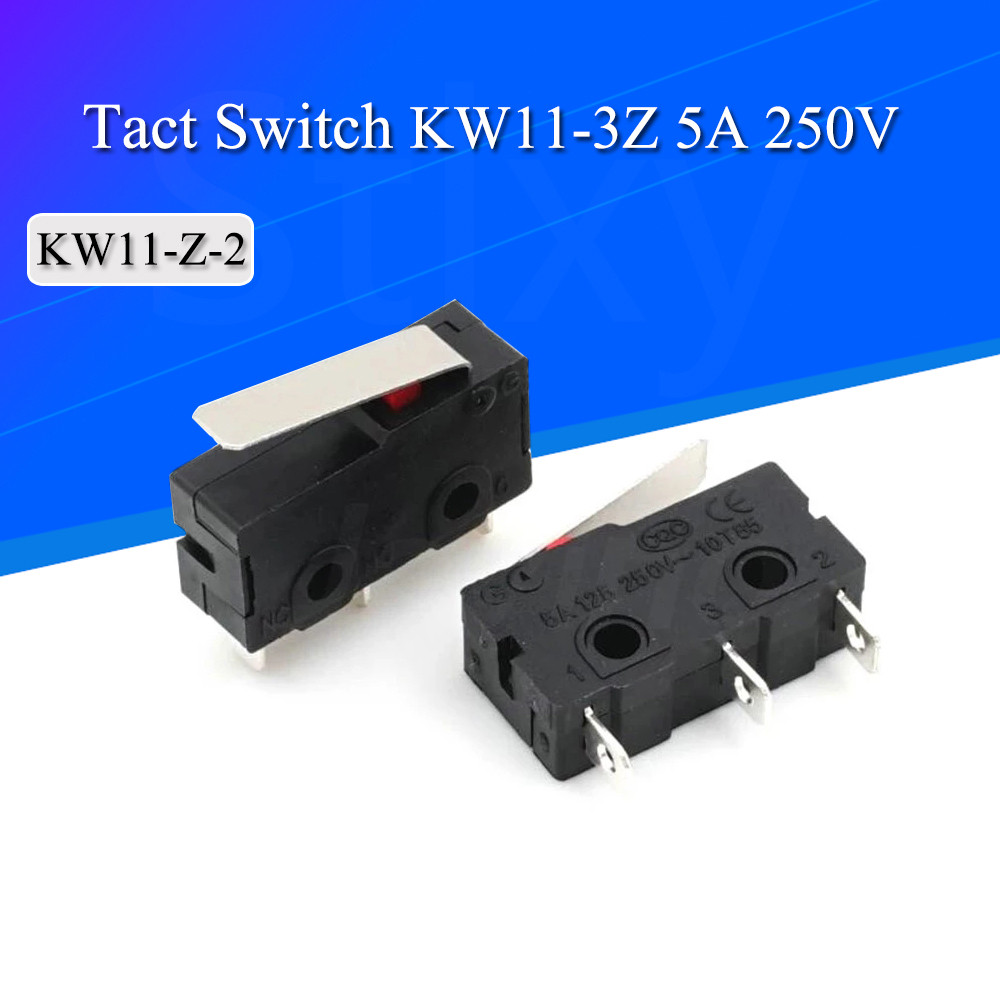 10PCS Tact สวิทช์ปิด KW11-3Z 5A 250V Microswitch 3PIN หัวเข็มขัดใหม่ตรงจับสวิทช์ Micro สวิทช์ปุ่ม 3PIN
