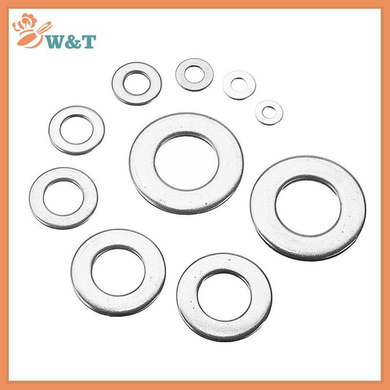 Hj 180 PCS 304 สแตนเลสสตีลแบนเครื่องซักผ้าชุด M2/2.5/3/4/5/6/8/10 เหมาะสําหรับตกแต่งบ้านโรงงานการบํา