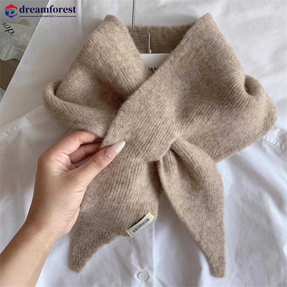 DFS ฤดูใบไม้ร่วงฤดูหนาวผ้าพันคอสามเหลี่ยมถักผ้าพันคอผ้าคลุมไหล่อบอุ่น ผูกคอ คออุ่นเครื่องแต่งกายอุปก